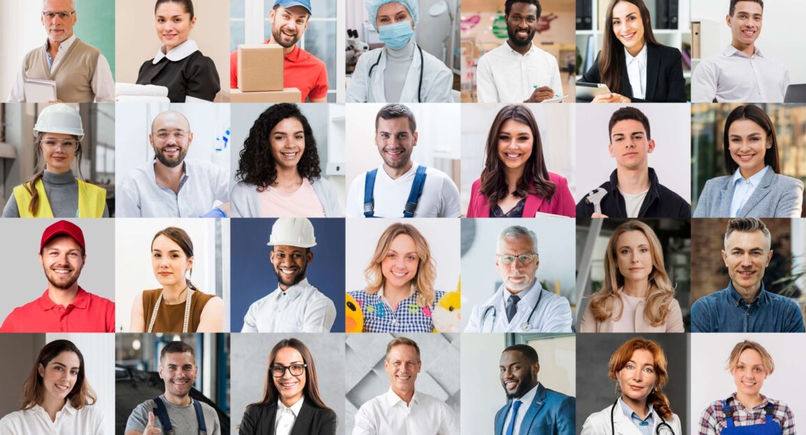 Imagem mostra uma colagem, com diferentes tipos de pessoas, apresentando diversidade.