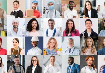 Imagem mostra uma colagem, com diferentes tipos de pessoas, apresentando diversidade.